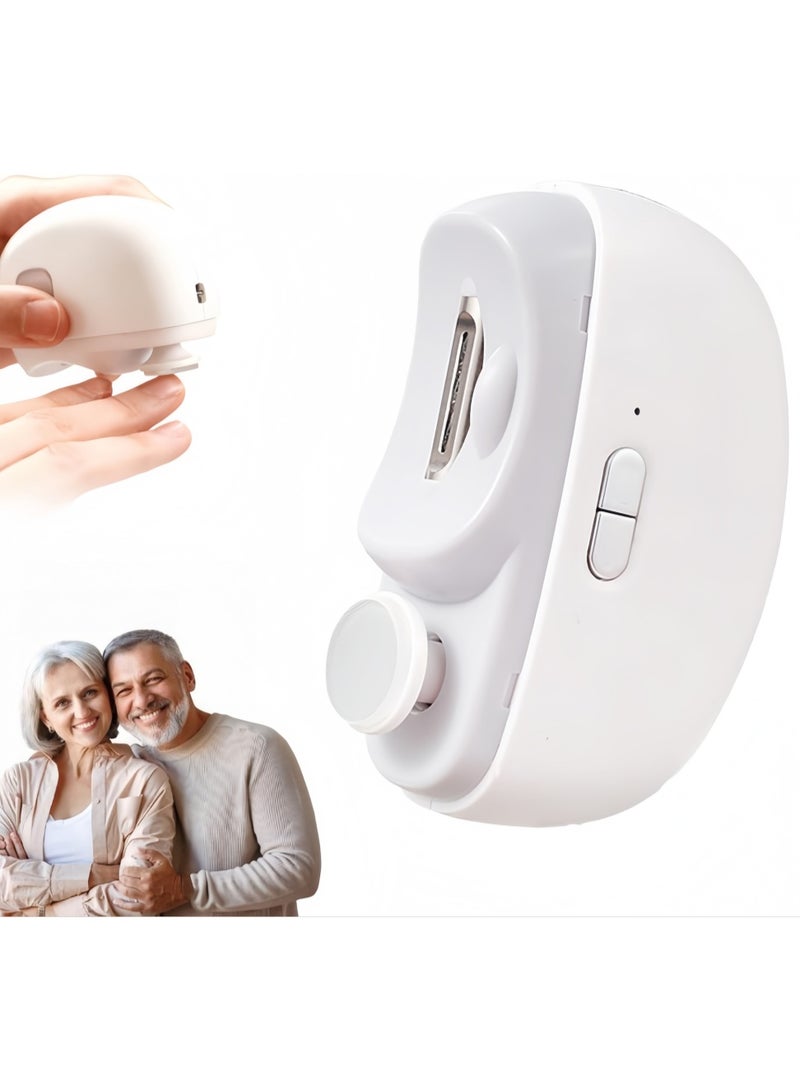 مقص أظافر كهربائي أوتوماتيكي، أداة تشذيب وتلميع أظافر، 3 في 1، قص أظافر محمول مع ضوء، سرعتان، مبرد، مشبك أظافر، تخزين، قابل لإعادة الشحن، آمن، مناسب لكبار السن والبالغين والأطفال والرضع (أبيض) - Image 1